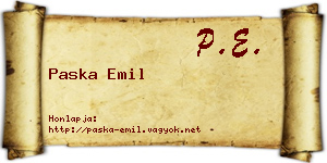 Paska Emil névjegykártya