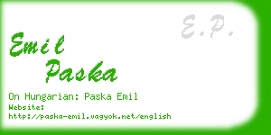 emil paska business card